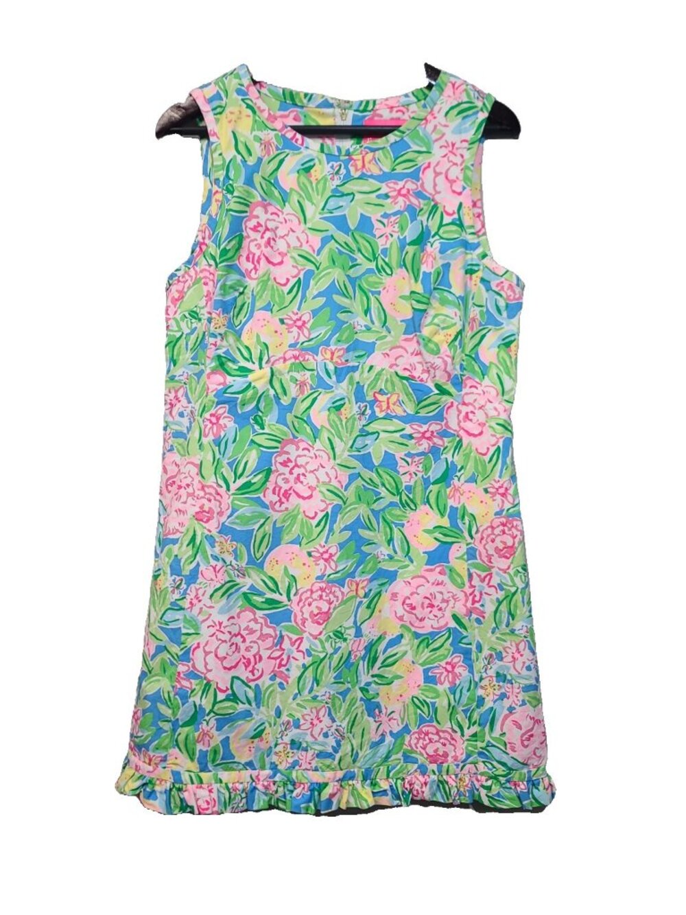 Lilly Pulitzer Poppy Stretch Cotton Shift Dress Size 10 Blue